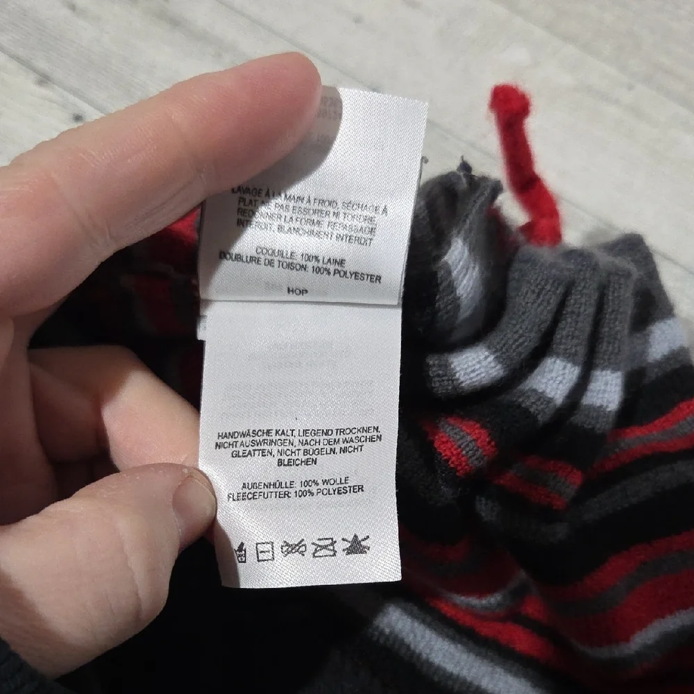 Columbia Red and Gray Striped Knit Hat